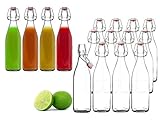 BigDean 12x Glasflasche 500ml Bügelverschluss Milchflasche Saftflasche Ölflasche Bügelverschlussflasche