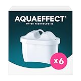 AQUAEFFECT MAX+ Wasserfilter-Kartusche 6 Stück I Kompatibel mit BRITA MAXTRA+ Wasserfilter-Kanne I Wasserfilterkartuschen gegen Chlor und Kalk I besserer Geschmack I 150L oder 30 Tage Filterleistung