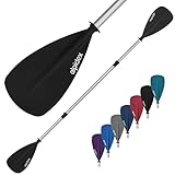 ALPIDEX 2 in 1 Paddel SUP Kajak Verstellbar Leicht Doppelpaddel Teleskoppaddel 160-207cm Aluminium Stechpaddel Stand Up Paddle Board Kajakfahren, Farbe:schwarz