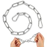 YQQYG Edelstahlkette Torkette, Metall Kettenschloss, Kettenglieder Tor Metallkette, Gliederkette mit Karabinern, Edelstahlkette Für Hundekette Ankerkette Wäschekette Schwenkkette