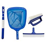 Pool-Skimmer-Set für oberirdische Pools, automatisches Reinigungsset, Schaumkescher zur Poolreinigung, Bürste, verstellbarer Pfosten zum Reinigen von Poolwänden, 4 Stück