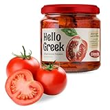 Hello Greek Dimitra Sonnengetrocknete Tomaten (350 G) – Mariniert in Öl Mit Griechischen Kräutern, Vegan – Ideal Für Pizza, Pasta, Salate Und Sandwiches