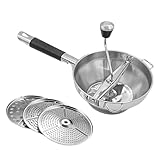 Passiergerät Aus Edelstahl,Passetout Mit Gegengriff Mit 3 Siebeinsatz,Kartoffelstampfer,Passiermühle Für Suppe Marmelade Baby Brei Saucen
