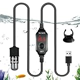 Aquarium Heizung, Kleiner Tauchheizstrahler für Aquarium, 10W 5V 2A, Digital Anzeige Aquariumheizer, Temperatur Einstellbare Aquarium Heizer, USB Aquarium Heizstab mit Saugnäpfen für Fischtanks