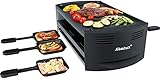 Steba Pizza-Raclette RC 6 Bake & Grill, 2 getrennt schaltbare Heizspiralen inkl. Pizza Funktion mit Unterhitze, Ablage für nicht mehr benötigte Pfännchen, 6 antihaftbeschichtete Pfännchen, 1500W