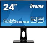 iiyama Prolite XUB2492HSC-B1 60,5cm (23,8') IPS LED-Monitor Full-HD (HDMI, DisplayPort, USB3.0, USB-C 65W) Ultra-Slim-Line, Höhenverstellung, Pivot, schwarz