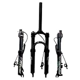 ZXGSXIOU MTB-Vorderradgabel 20' 24' Aluminiumlegierung Mountainbike-Federung Luftdruck 1-1/8' Gerade Scheibenbremse 9mm QR 80mm Federweg HL RL Für Falträder (Farbe: Linear Remote, Größe