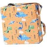 FONDOTIN Sitzerhöhung Sitzkissen mit Dinosaurier Motiv Verstellbar und Tragbar Passend für Esszimmerstühle für Jungen und Mädchen zum Speisen und Lernen