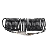 Spiralluftschlauch, 1/4 Zoll ID, 16,4 Fuß Länge, PE-Kupfer, nicht verheddernd, verdrehsicher, leichter Druckluftschlauch für pneumatische Werkzeuge, Automatisierungsgeräte (US-Stecker)