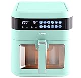 DMS XXXL 7 Liter Heißluftfritteuse | fritteuse | Backofen | Heißluftgrill | Cooker | fettfrei und ohne Öl | inklusive 10 Programmen und digitalem Touch Display | Timer | HFG-7 (Green)