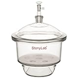 stonylab Glas Vakuum Exsikkator, Labor Vakuum Exsikkator mit Glas Vakuumventil und Porzellanplatte für Laborforschung (ID:240 mm)