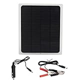 PerGar 12 V 10W Solarpanel mit Clips, Tragbarem Auto -RV -Batterieladegerät, Solarpanel mit USB- und DC -Ausgang, Solarladegerät für Motorräder und Boote