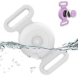 Airtag Halsbandhalter Kompatibel mit Apple AirTag, Silikon Wasserdicht Air Tag Hülle für Halsband, Anti-Lost AirTag Halter für Haustier Katze Hund GPS Tracker (Weiß)