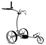 tour-made RT-650S PRO Quickfold Lithium Elektro Golftrolley - mit elektronischer Bergabfahrbremse - Golftrolley Elektrisch Deutscher Händler NEU 2023 Silber-Silber