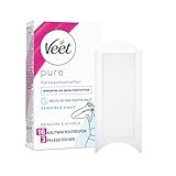 Veet Pure Kaltwachsstreifen für Bikinizone & Achseln - Haarentfernung für sensible Haut - Bis zu 28 Tage glatte Haut - 8 Doppelstreifen = 16 Einzelstreifen