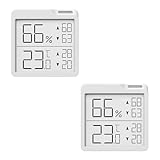 2 Stück - OPPERD Hygrometer Raumthermometer - Kleiner Digitaler Luftfeuchtigkeitsmesser mit Max/Min-Funktion Thermometer innen, Präziser Feuchtigkeitsmesser für Schlafzimmer, Kinderzimmer, Wohnzimmer