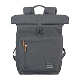 travelite Handgepäck Rucksack, Laptop Rucksack 15,6 Zoll, BASICS, Reiserucksack Rolltop Funktion, 60 cm, 35 Liter