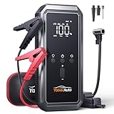 YaberAuto Starthilfe Powerbank mit 150PSI Kompressor, 4-in-1...