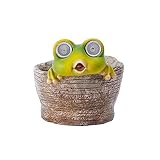 Zqxnt Outdoor Solar Frosch Rasen Leichter Hinterhof Ornamente Lampe Garten Dekorieren Leichte Cartoon Frosch Lampe Rasengarten Ornamente Außenleuchte Dekorative Blumentopf Form Skulptur