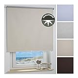 ourdeco® Rollo, Springrollo, Thermorollo, Verdunklungsrollo, Schnapprollo; Stoffbreite: 78 x Auszugslänge: 180 cm beige; Thermo-Beschichtung