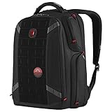 WENGER PlayerOne Gaming Laptop-Rucksack, Notebook bis 17 Zoll, Tablet bis 12 Zoll, Organizer, 29 l, Damen Herren, Business Uni Schule Reisen, Schwarz, 611650