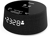 Philips Digital Wecker PR702/12 Wecker mit Wireless Charger (Kabelloses Ladestation, Sleep Timer, Weckfunktion) Schwarz