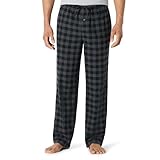 Amazon Essentials Herren Atmungsaktive Flanell-Pyjamahose (Erhältlich In Groß Und Schwer), Grau Schwarz Buffalokaros, M