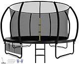 Devoko Trampolin Outdoor Ø 244/305/366/427 cm, vom TÜV Rheinland GS-Zertifikat, Kindertrampolin Gartentrampolin mit Sicherheitsnetz, Rundes Riesentrampolin mit Leiter und Schuhbeutel