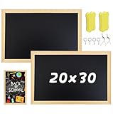 WJMY 2 Stück A4 Kreidetafel(Holzrahmen), mit 2 Schwamm, 30 x 20 cm, Kreidetafel Kinder, Klein Schiefertafel Aufhängen, für Kinder, Restaurants, Schulen, Partys