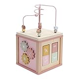 Little Dutch 7114 FSC Holz Aktivitäten-Würfel Motorikschleife - Wild Flowers rosa