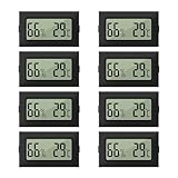 LYCXAMES Thermometer & Hygrometer, 8pcs Mini LCD Digital Hygrometer Thermometer, 2in1 Innen Außenfeuchtemessgerät Temperaturmesser, Thermo-Hygrometer für Gewächshaus Keller Babyzimmer (Schwarz)