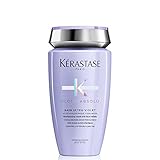 Kérastase Anti-Gelbstich Shampoo für strapaziertes und ausgeblichenes Haar, Haarbad mit Hyaluronsäure, Bain Ultra-Violet, Blond Absolu, 250 ml