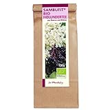 Dr. Pandalis - Sambufit - 120g Holunderblütentee aus Holunderbeeren (75%) & Holunderblüten (25%) - Holunder Tee lose - 100% rein und naturbelassen für gesunden Holundertee