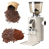Kommerzielle Kaffeemühle, 64 mm flaches Mahlwerk aus Edelstahl, elektrische Kaffeemühle mit 453 g Fassungsvermögen, Klasse for Baristas(White)