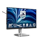 Philips 24B2N4200-24 Zoll FHD Monitor, Lautsprecher, höhenverstellbar (1920x1080, 120 Hz, VGA, HDMI 1.4, DisplayPort 1.2, USB Hub) schwarz grau