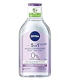 NIVEA MicellAir 5 in 1 Mizellenwasser Sensitiv (400 ml), Mizellen Reinigungswasser für sensible Haut, parfümfreies Gesichtswasser wirkt im Einklang mit dem Hautmikrobiom