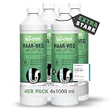 bio-chem Haar-Weg Abflussfrei – Abflussreiniger EXTRA STARK – 4x 1000 ML - Bis zu 20 Anwendungen je Flasche Rohrreiniger – Extrem effektiv & materialschonend gegen Verstopfungen & Haare - Made in DE