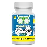 Schafgarbe Kapseln - hochdosiert 300 mg 10:1 Extrakt (entspricht 3.000 mg Schafgarbe-Pulver) - vegan & bioaktiv - Produktion in Deutschland - ohne Zusatzstoffe - Achillea millefolium - Vitamineule®