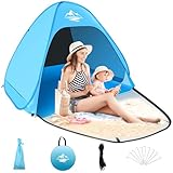 MAXDONE Strandmuschel Pop Up Strandzelt für 2-3 Personen Automatisches Strand Camping Zelt UV50+ Schutz, Tragbar Extra Light Strandzelt für Familien Strand Camping Garten mit Tragetasche