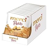 merci Petits Kaffee-Sahne – 12 x 125g – Kleine Pralinen aus weißer Schokolade auf Edel-Kaffee-Sahneschokolade