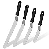 Winkelpalette Edelstahl Torte Winkelpaletten Streichpaletten Tortenmesser, 4er Set Winkelpaletten Zuckerguss Icing Spachtel Smoother für Torte Dekorieren Kuchen