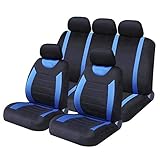 Sakura Carnaby Blau Schonbezüge SS5292 - Komplettset, Universalgröße, elastische Säume, Seiten-Airbag-kompatibel, waschbar, leicht anzubringen