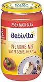 Bebivita Früchte Pflaume mit Heidelbeere in Apfel, 6er Pack (6 x 250 g)