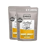 Ember Snacks - Biltong-Snack (2x250g Original) aus britischem und irischem Rindfleisch - hoher Eiweißgehalt - Geschmacksrichtung