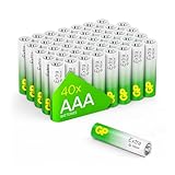 GP Extra Alkaline Batterien AAA Longlife | Micro Batterien LR03 1,5V | Pack mit 40 Stück AAA Batterien (briefkasten-geeignete Verpackung) | leistungsstark mit Neuer G-TECH-Technologie