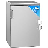 Bomann Gefrierschrank 85L Nutzinhalt, Gefrierschrank klein mit 3 Schubladen, wechselbarer Türanschlag, Freezer mit 4 Sterne-Kennzeichnung, leise & effizient, nur 131 kWh/Jahr, GS 2196.1 inox