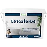 derendo Latexfarbe weiß matt abwaschbar 2,5 Liter für...