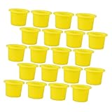VILLFUL 100 Stück Gelbe Tattoo Farbkappen Cups Großes Fassungsvermögen Stabile Basis Pigmentbehälter Für Professionelle Tätowierer Und Anfänger