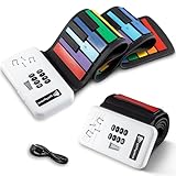 GROWNEER Roll-Up-Keyboard-Piano mit 49 Tasten Tragbares Elektrisches Digitales Handrollpiano 75x16x1.97cm Aufrollbare Klaviertastatur Tragbar Musiktastatur für Kinder und Erwachsene