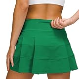 MCEDAR Sportlicher Tennis-/Golf-Skort für Damen, mit Tasche, Workout, Laufen, Sport, Faltenröcke, Freizeit, Green Lagoon, Klein